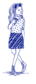 Molly eating an ice cream - illustration