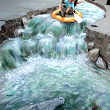 White Water Rafting - Julian Beever, 1990