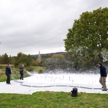 Fake snow scene